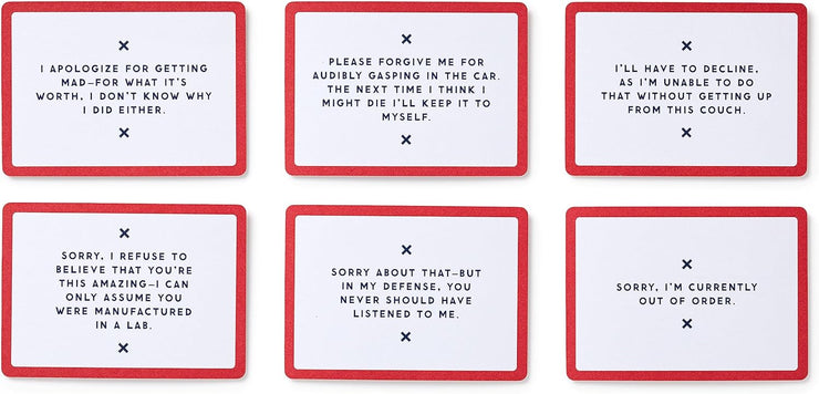 Oddly Specific Apologies: 100 Double Sided Cards Featuring Unique Apologies And Space To Beg For Forgiveness