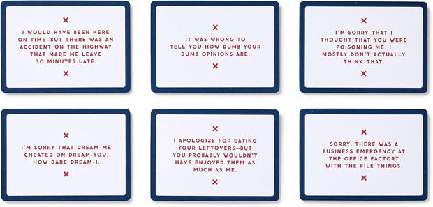 Oddly Specific Apologies: 100 Double Sided Cards Featuring Unique Apologies And Space To Beg For Forgiveness