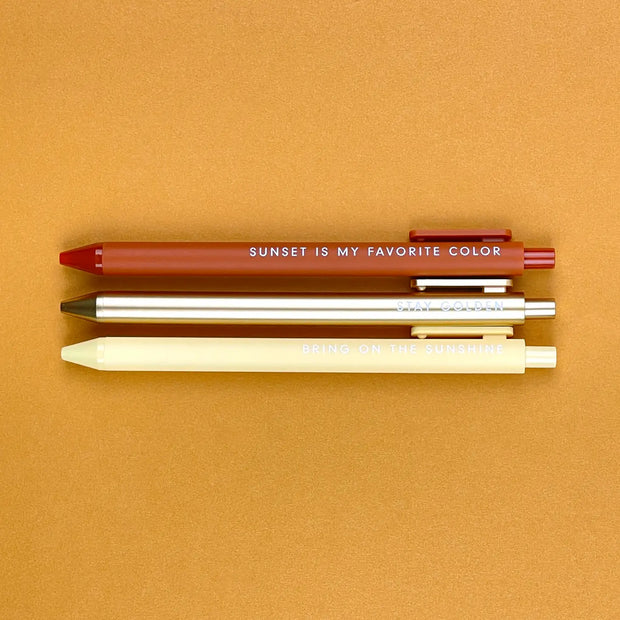 sunshine jotter gel pens - set of 3