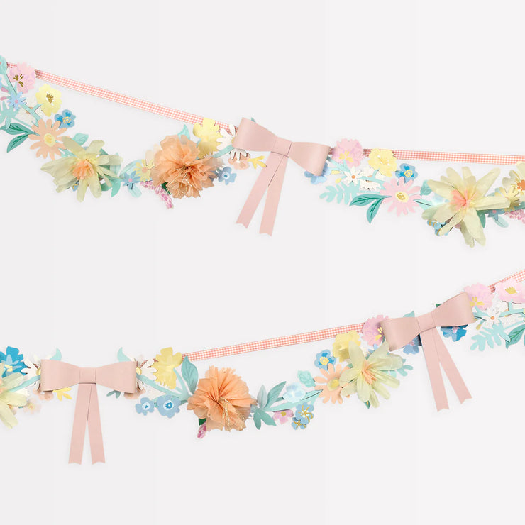 flowers & bow giant garland