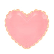 pastel heart large paper plates - set of 8