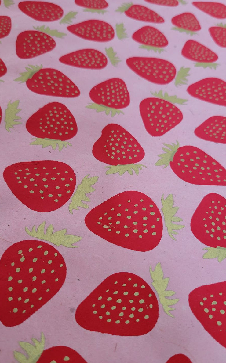 strawberry pink gift wrap