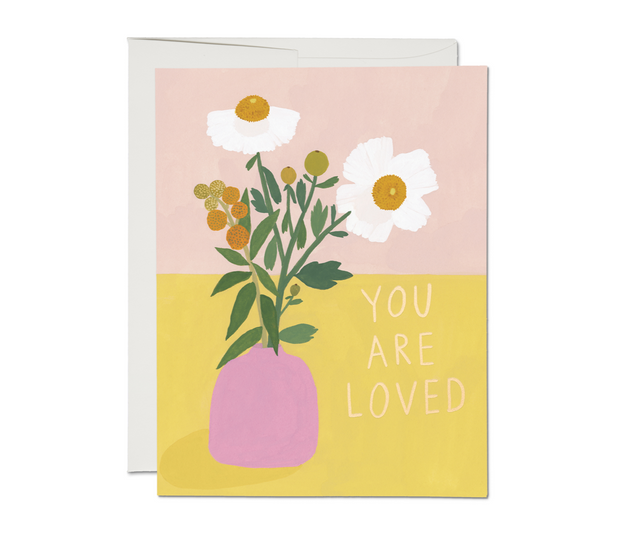 white poppies encouragement card