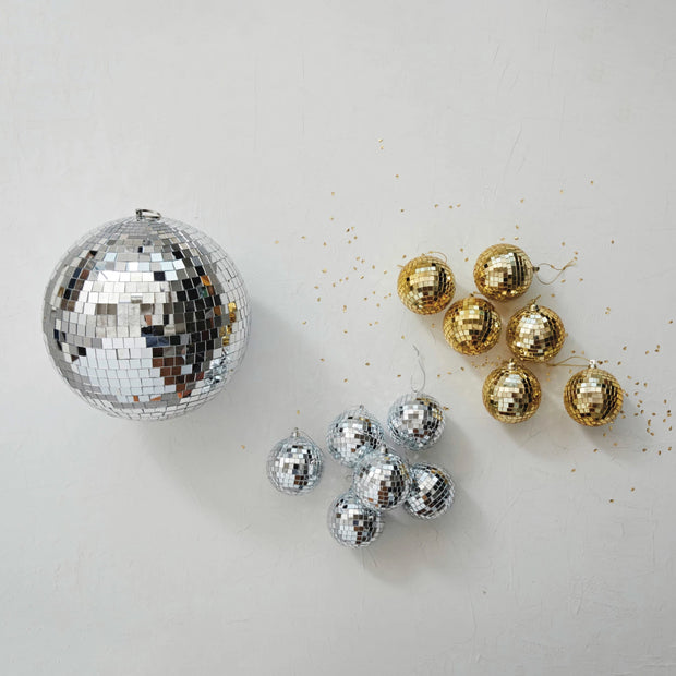 silver disco ball ornaments