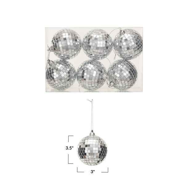 silver disco ball ornaments