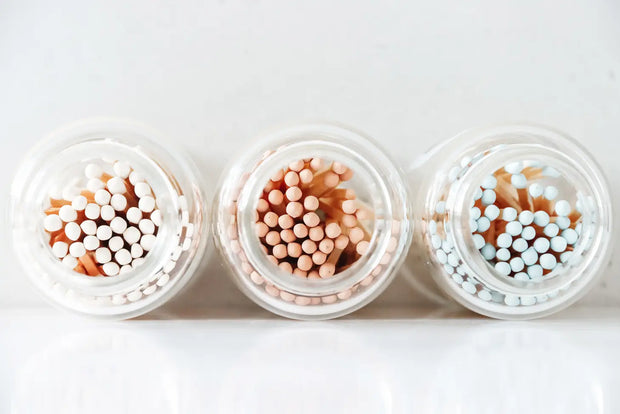 long stem match jars - various colors
