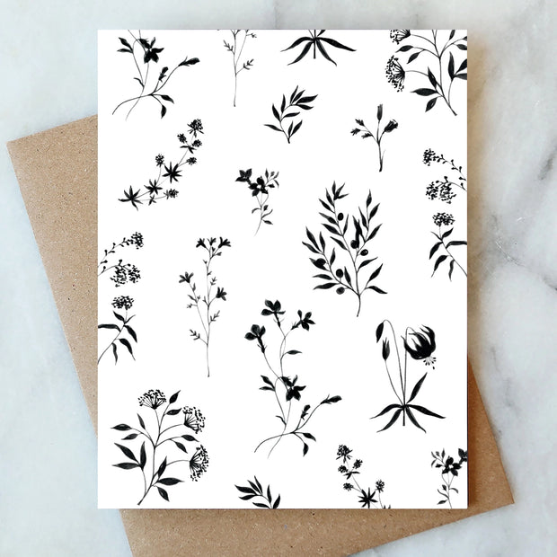 botanical blank cards - set of 6