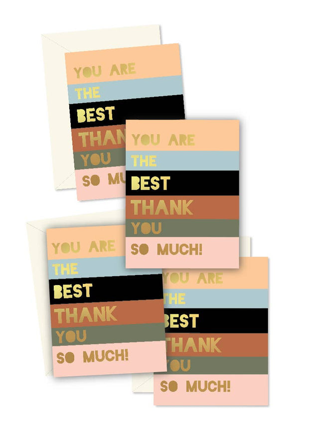 colorblock thank you cards - set of 8