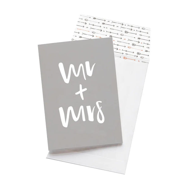 mr + mrs wedding card