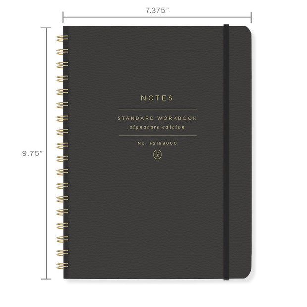 standard black faux leather notebook