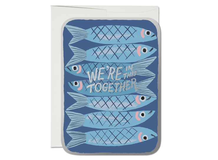 sardines die cut encouragement card
