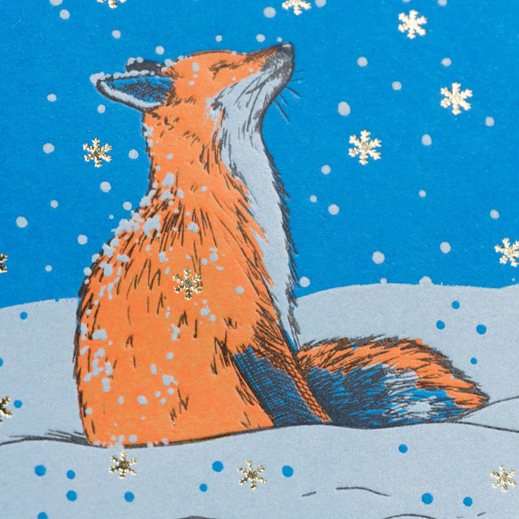 magical holiday wishes fox card