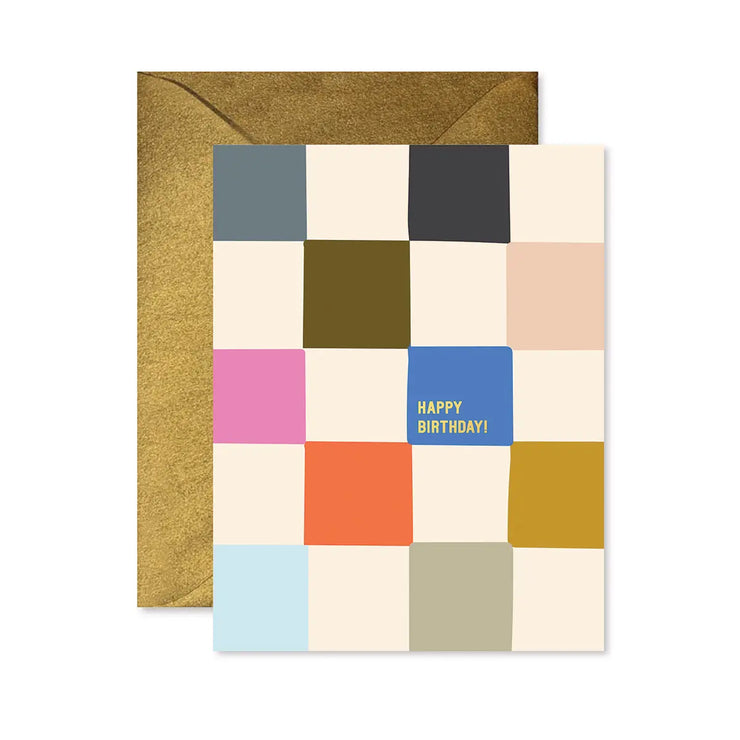 checkerboard birthday card