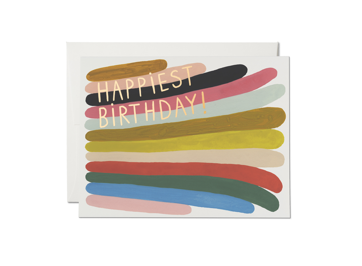 rainbow stripes birthday card