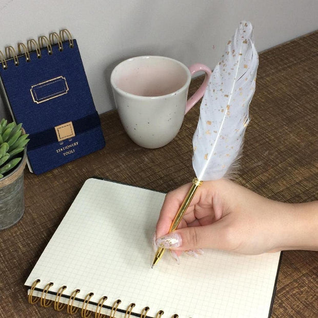 quill feather pen & stand - various styles