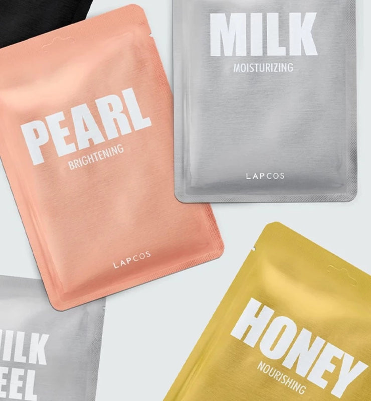 honey / milk / pearl / vita C / 24k gold daily sheet mask singles