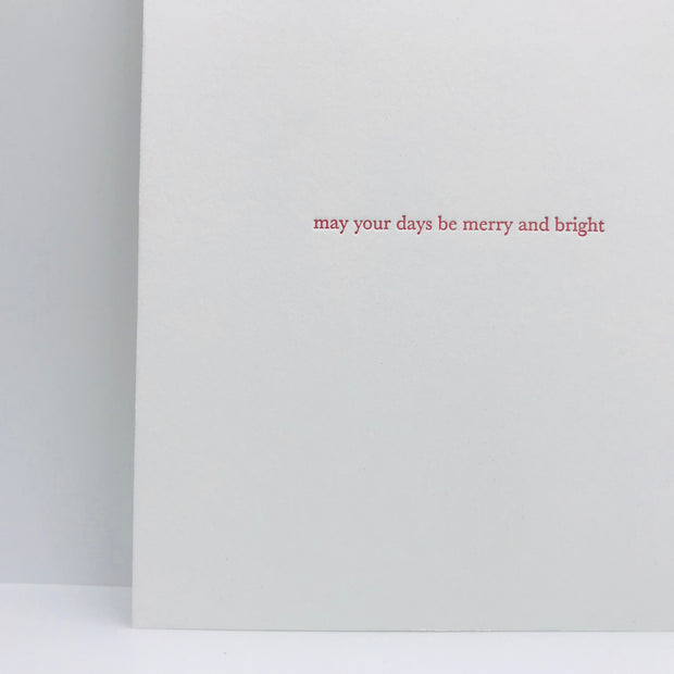 merry and bright letterpress card