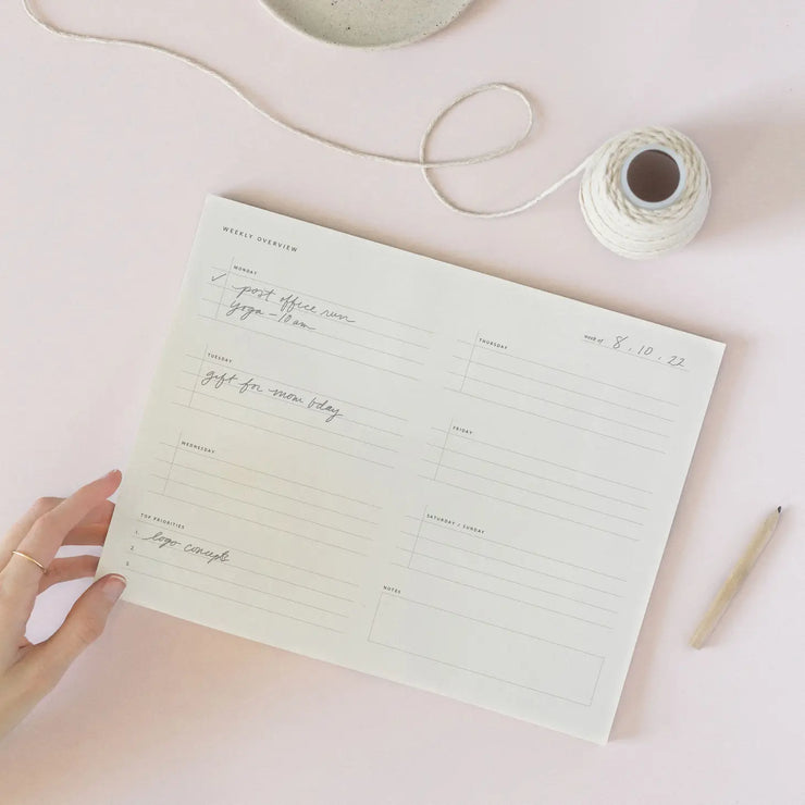 weekly overview notepad