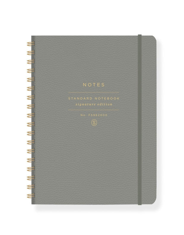 sage faux leather spiral notebook