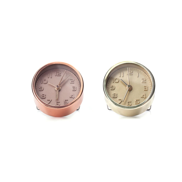 alarm clocks - gold or copper