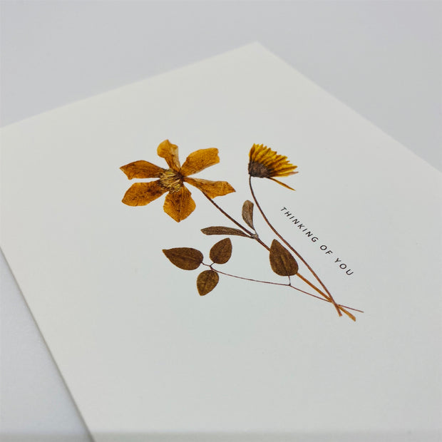 thinking of you pressed flowers card