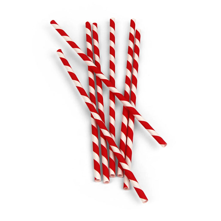 red striped paper straws