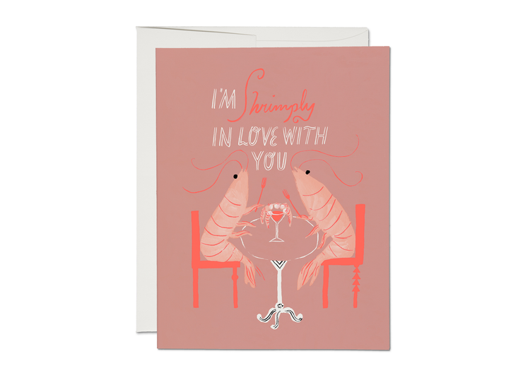 shrimply red love card