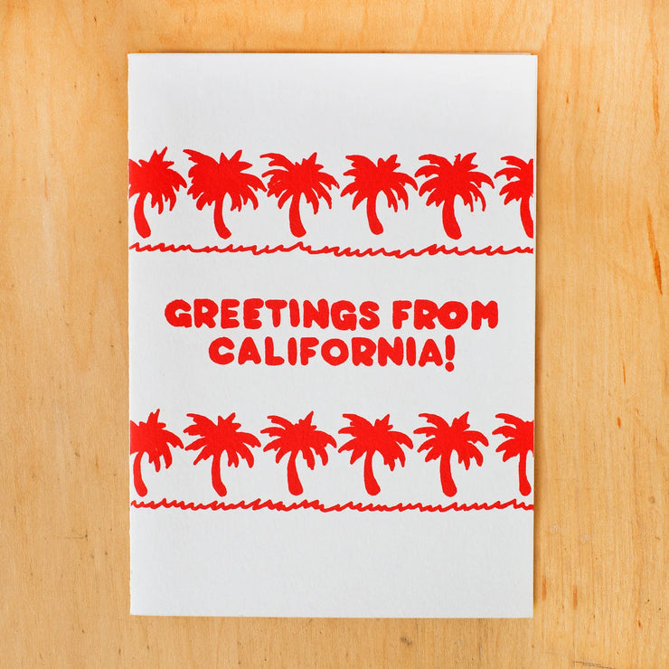 greetings from california palms card