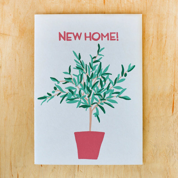 new home olive tree card