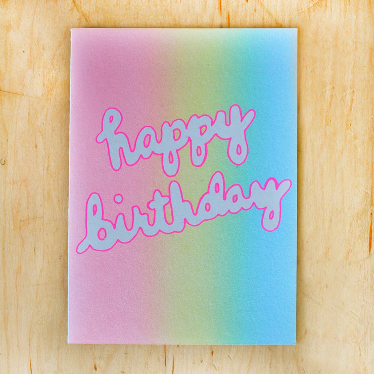 rainbow birthday ombre card