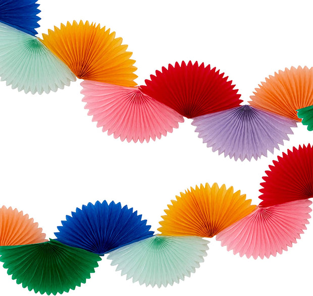 rainbow honeycomb fan garland