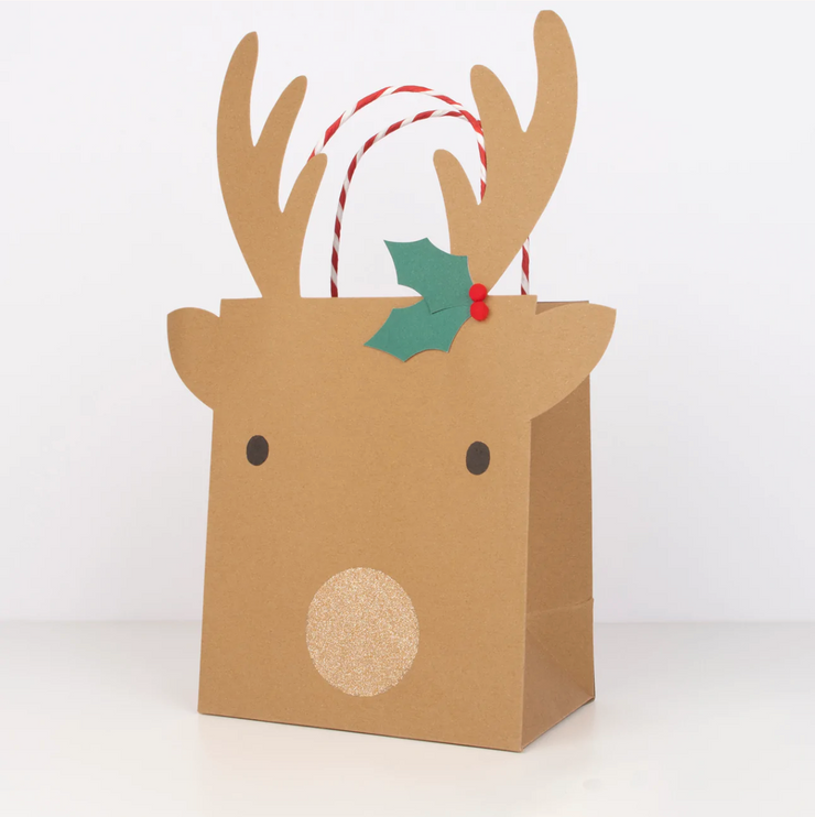 medium reindeer gift bags (set of 2)