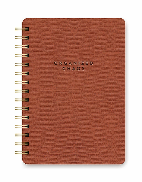 agatha notebook - organized chaos - cinnamon brown or gorgeous gray