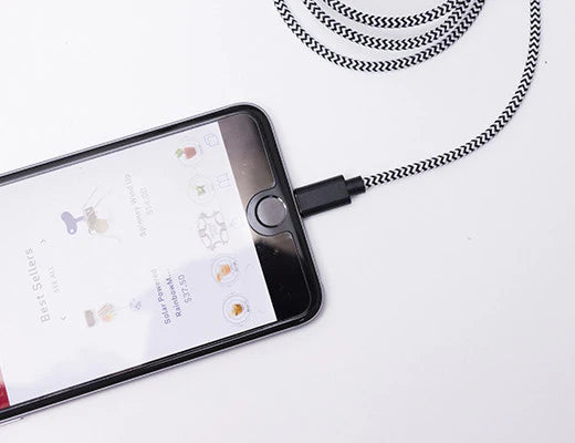 black chevron braided charging cable