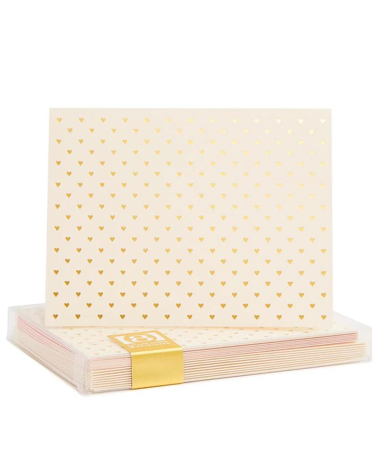 tiny gold foil hearts card - single or set of 8