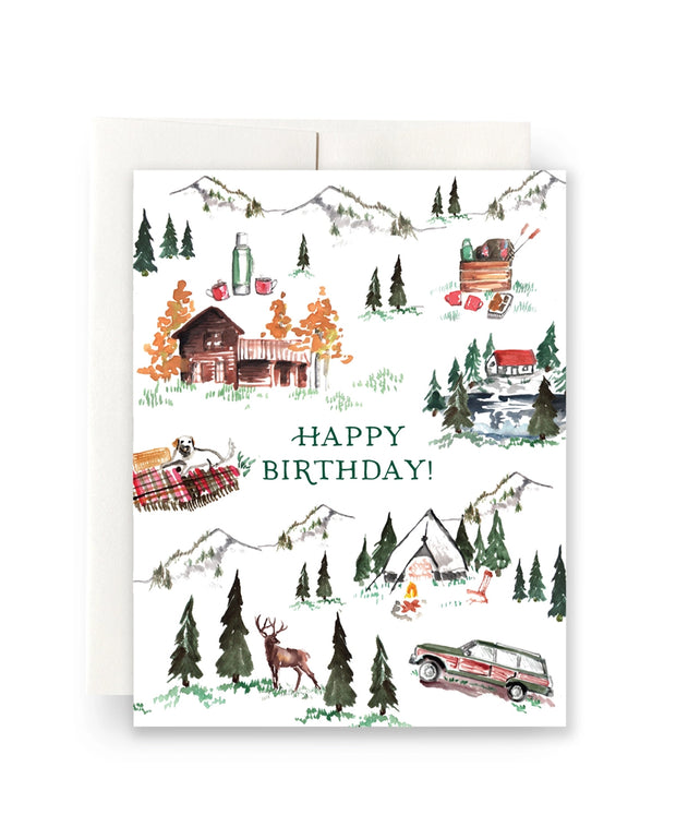 alpine lodge birthday card