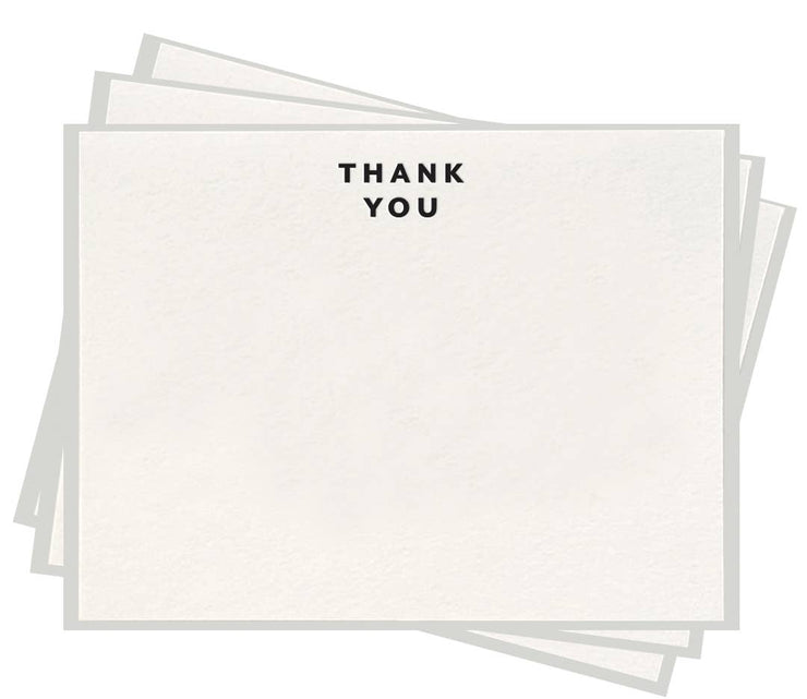 thank you flat note - letterpress box set of 8 stationery