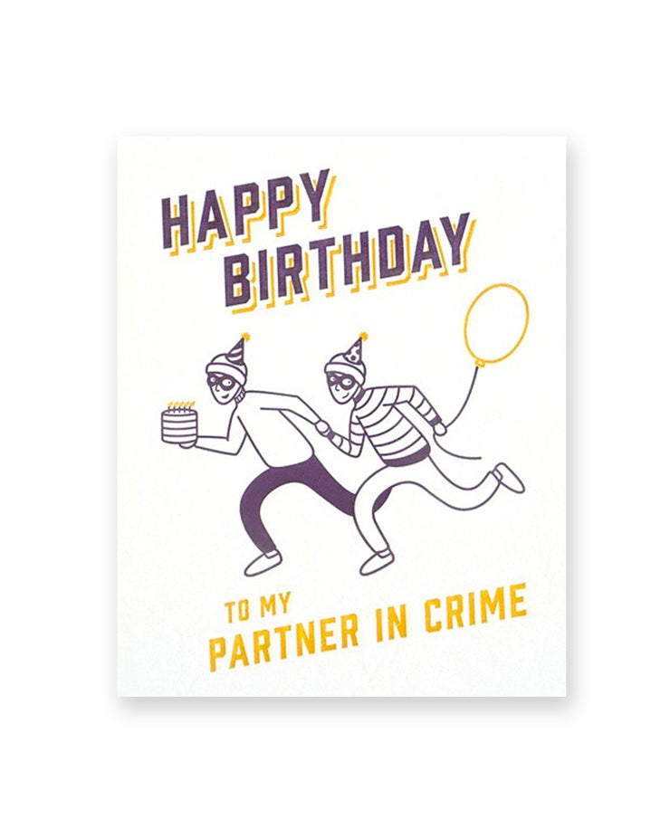 partner in crime birthday card