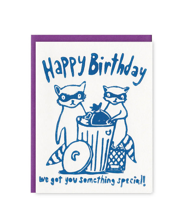 birthday raccoons card
