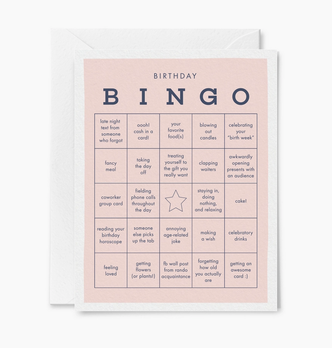 birthday bingo card