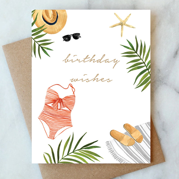 birthday wishes beach card