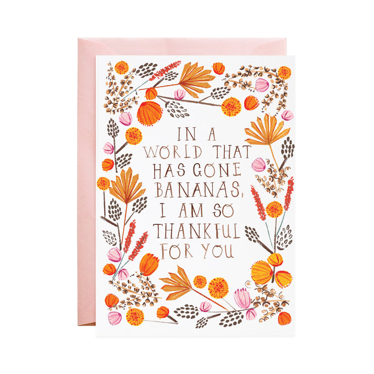 bananas & stuffing thanksgiving card