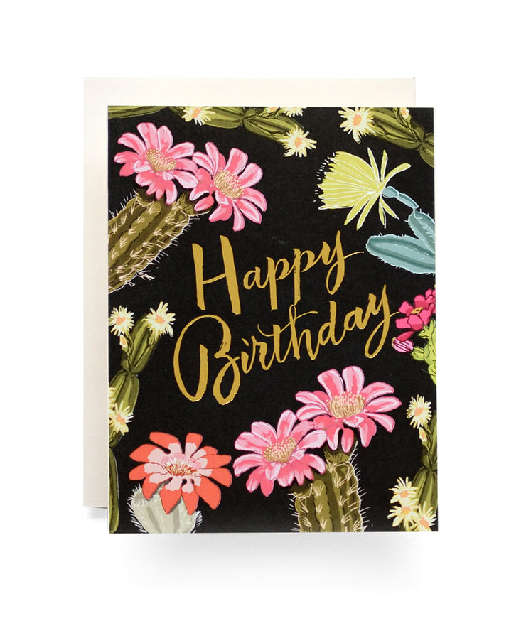cactus blooms birthday card