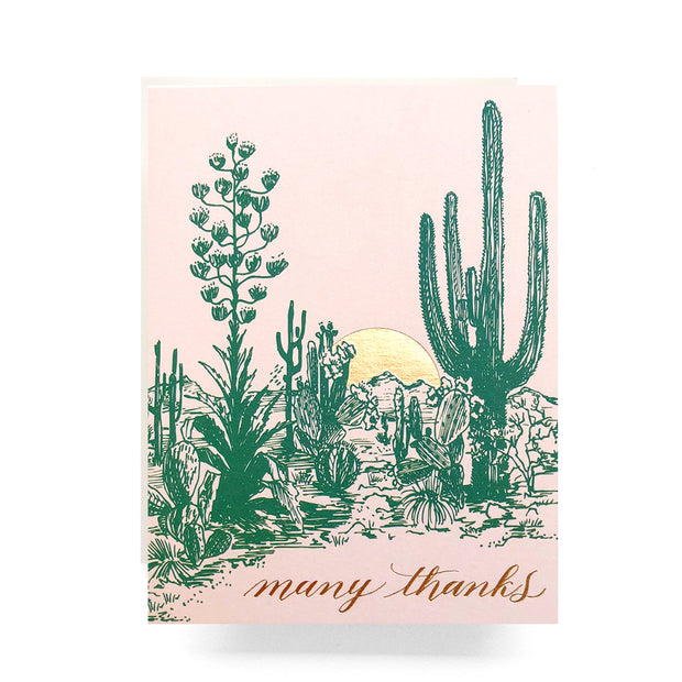 cactus sunset thank you - single card or set of 6