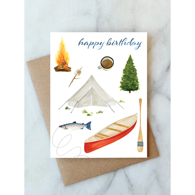 camping birthday card