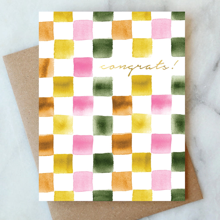 checkerboard congrats card