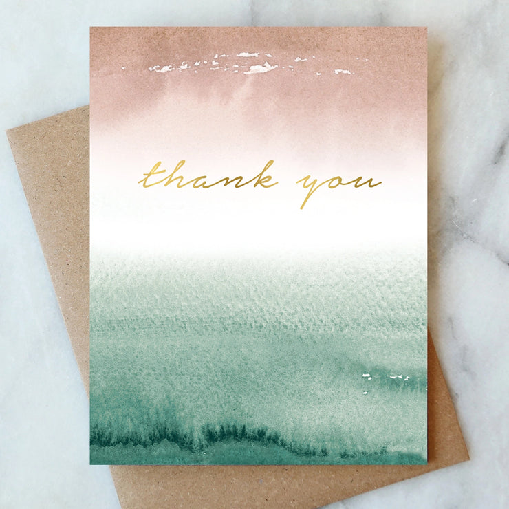 earthy thank you card - single or set of 6