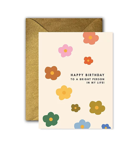mod floral bright person card