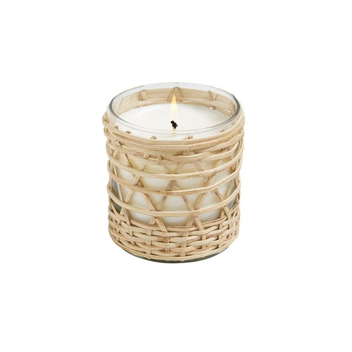 citronella marigold in bamboo wrapped candle