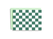 checker pattern cards - set of 6 - black or spruce